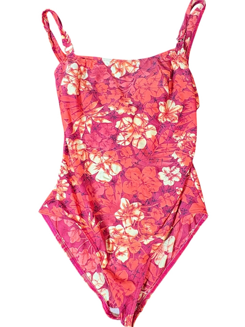 Vintage Christina Tropical Floral One Piece Swimsuit Size 14